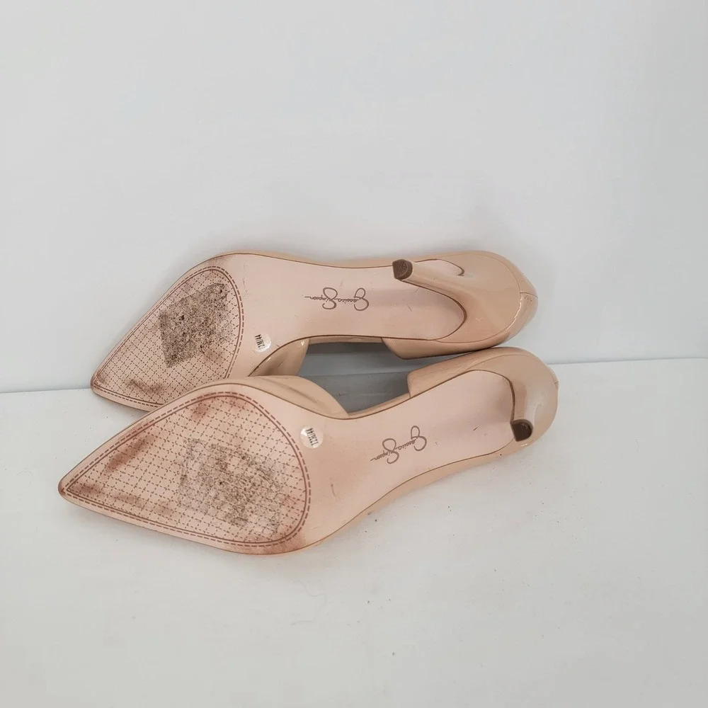 Jessica Simpson Nude Patent d'Orsay Pointed Toe Stiletto Pumps Heels Size 12M